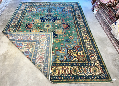 11'11"x15'11" Hand-Knotted 100% Wool Pile Herize Area Rug - Carpet