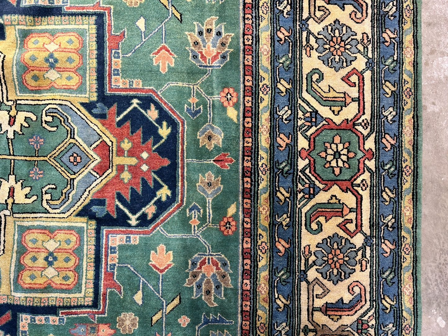 11'11"x15'11" Hand-Knotted 100% Wool Pile Herize Area Rug - Carpet