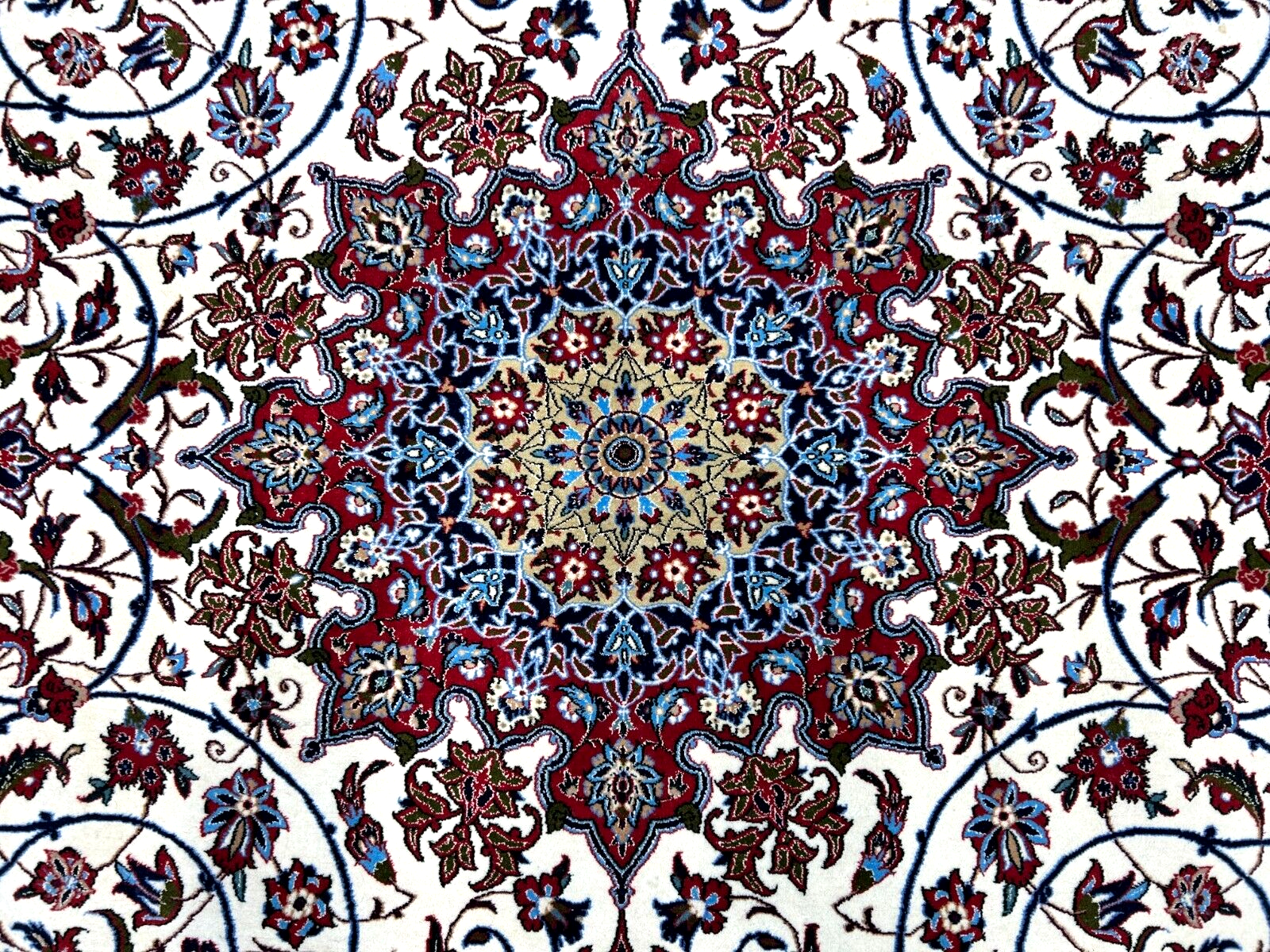 6'6"x10'2" Extra-Fine Hand-Knotted Wool & Silk  Isfahane Seirafian Rug - Signed