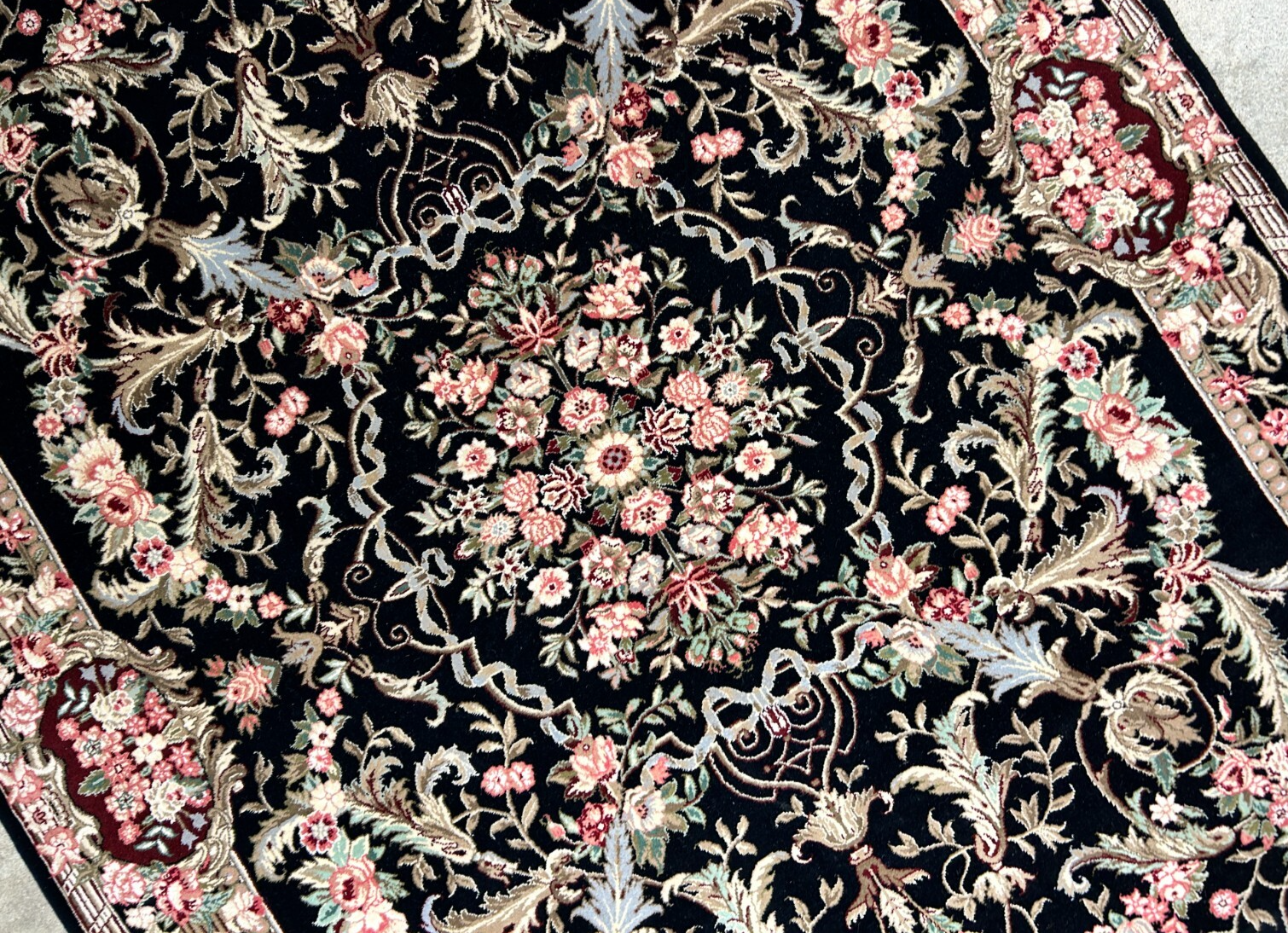 5'6"x8'6'' Hand-Knotted 100% Wool Pile Sino-Persiane Area Rug - Area Carpet