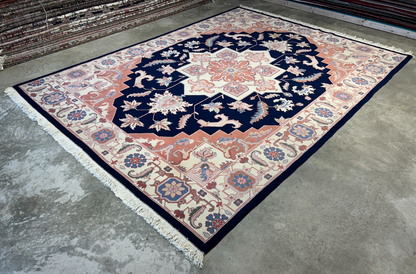 8'10"x11'11" Hand-Knotted 100% Wool Pile IndoHeriz Rug