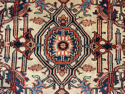 4'x6' Fine Hand-Knotted 100% Wool PileMahal Design Area Rug - Carpet