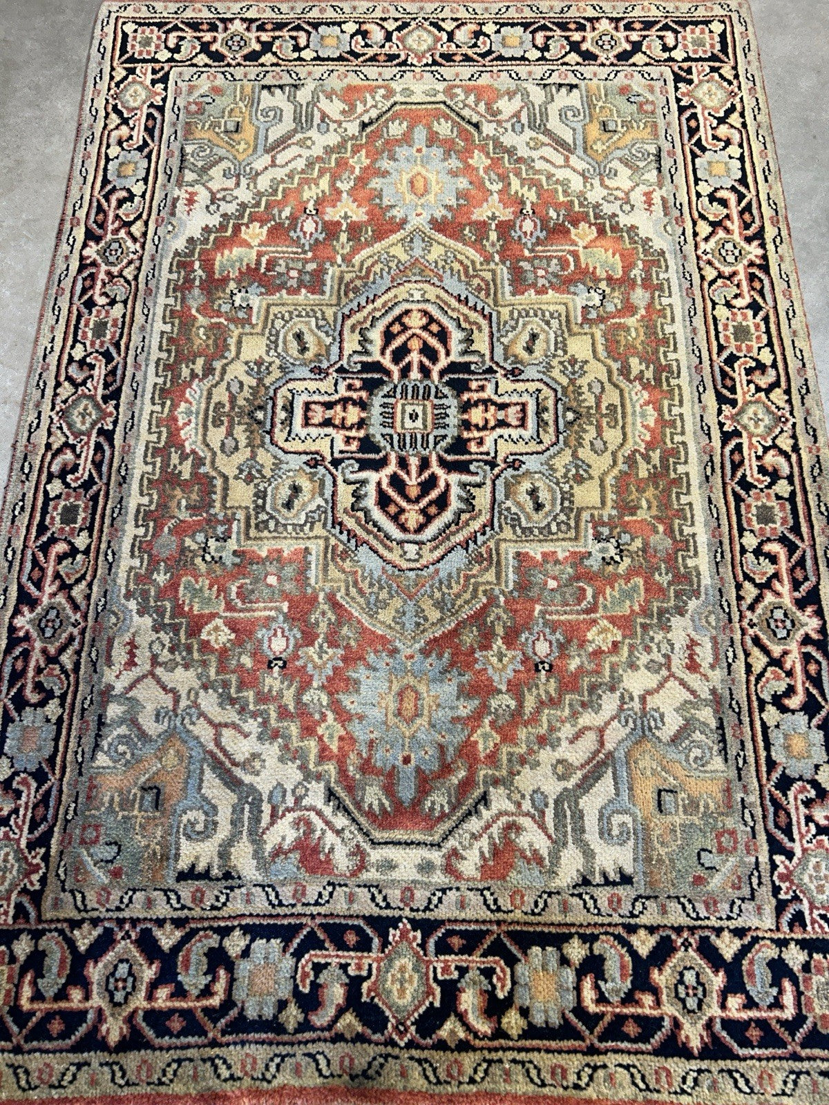 4’1”x6’1” Hand-Knotted 100% Wool Indoserapi Area Rug - Carpet