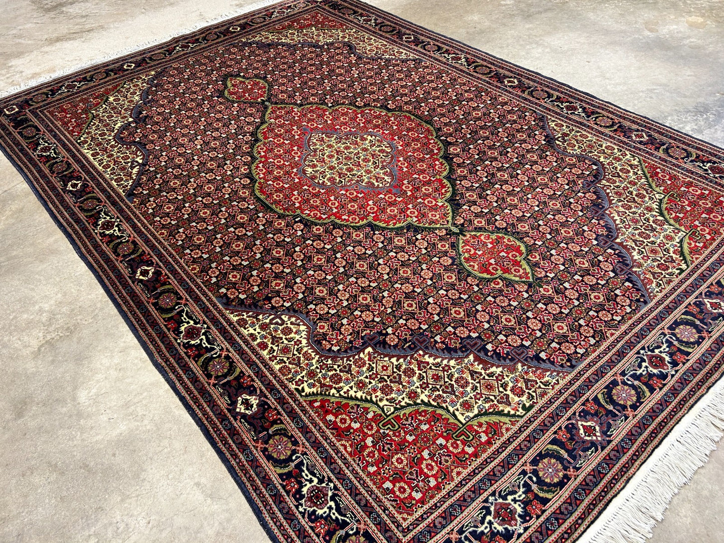 6'7"x9'4" Hand-Knotted 100% Wool Pile Tabrize Fishe Design Carpet - Area Rug