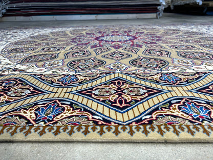 6'6"x10' Extra Fine Hand-Knotted Wool & Silk Isfahane Rug
