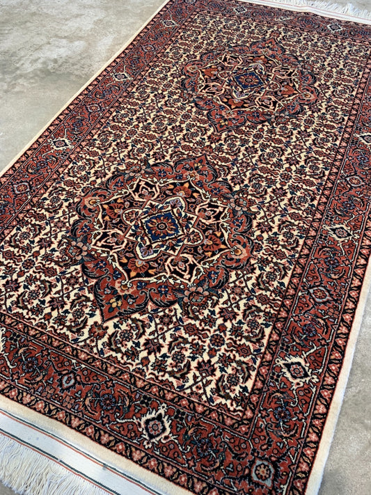 3'1"x5'1'' Hand-Knotted 100% Wool Pile Formal Bidjare Area Rug - Carpet