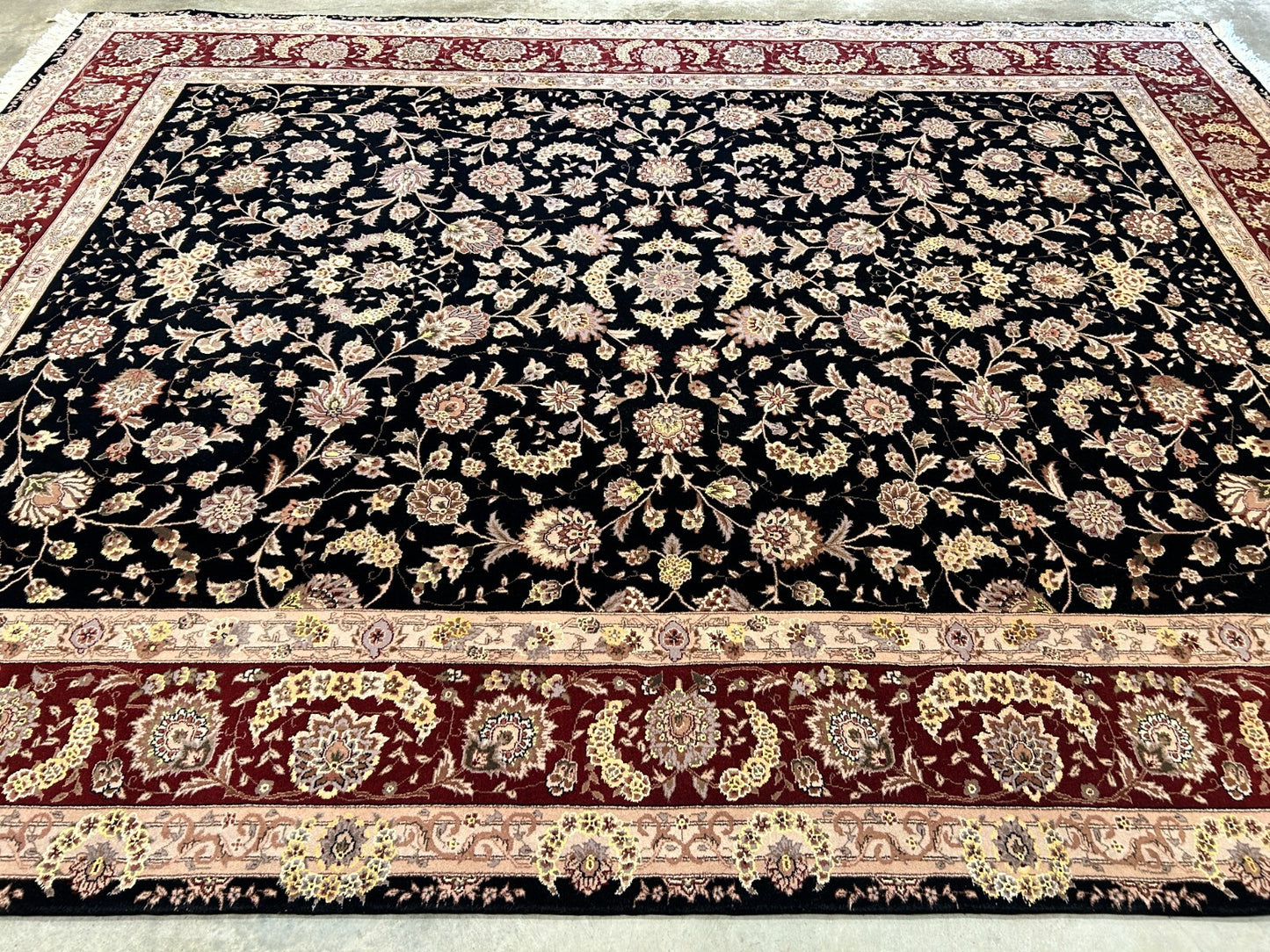 8'6"x11'6" Hand-Knotted Wool & Silk Pile Sinopersian Carpet - Area Rug