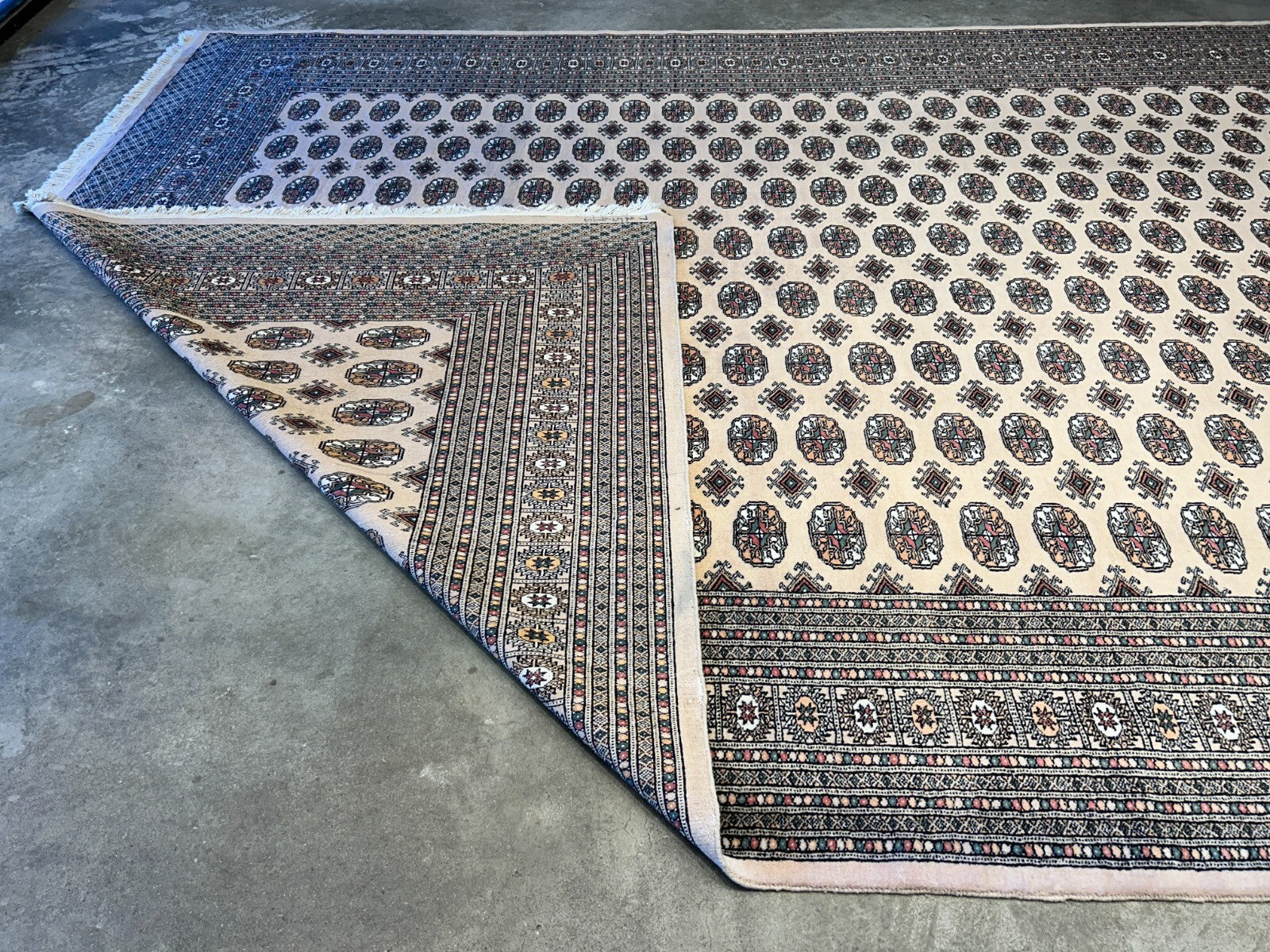 9'3"x12'6" Hand-Knotted 100% Wool Pile Bokhara Rug