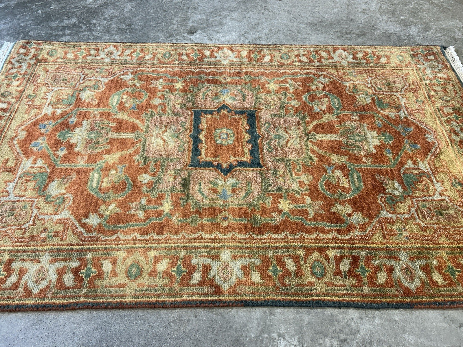 3’x5’ Hand-Knotted 100% Wool Indoserapi Area Rug - Carpet