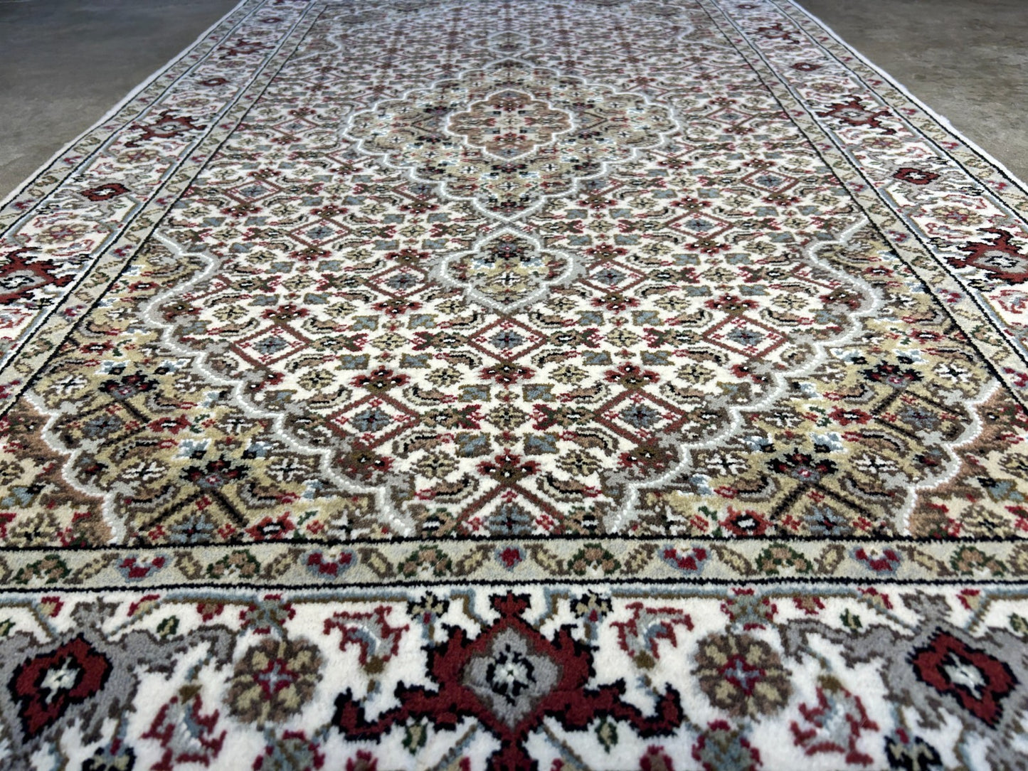 3'x5' Hand-Knotted Wool & Silk Pile Tabrize Mahi Rug