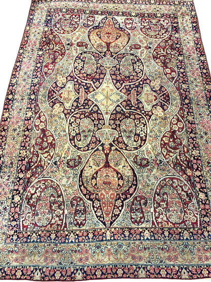 4'5" x 6'6'' Antique Hand-Knotted 100% Wool Ravare Kermane Rug