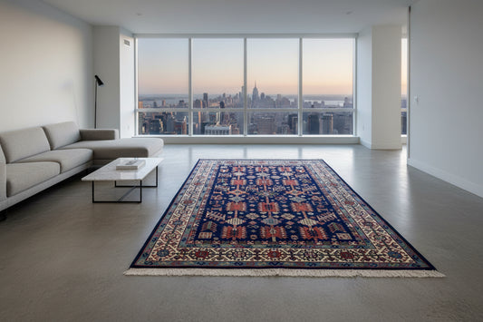 5'10"x8'9" Hand-Knotted 100% Wool Carpet - Kazak Area Rug