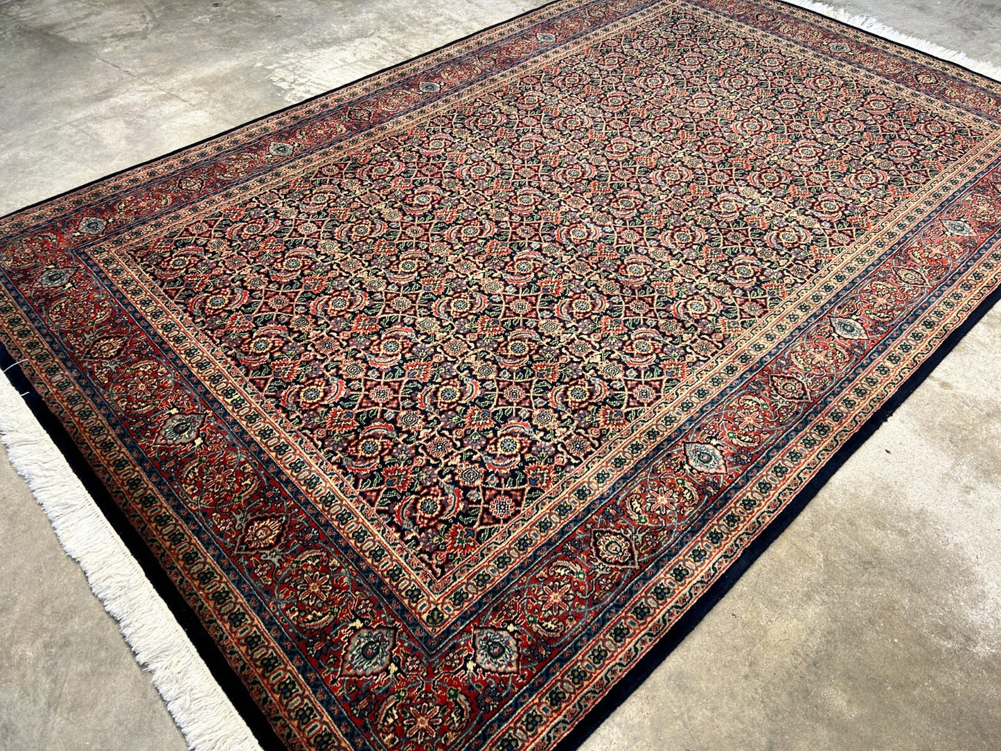6'x9'2" Hand-Knotted 100% Wool Pile Herati Carpet - Area Rug