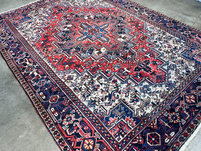 7'2"x10'1" Hand-Knotted 100% Wool Herize Carpet - Area Rug