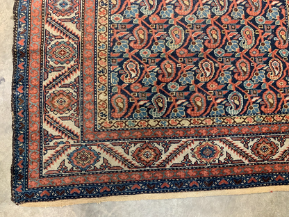 5'x11'2" Antique Hand-Knotted 100% Wool Pile Malayeri Runner Rug - Carpet