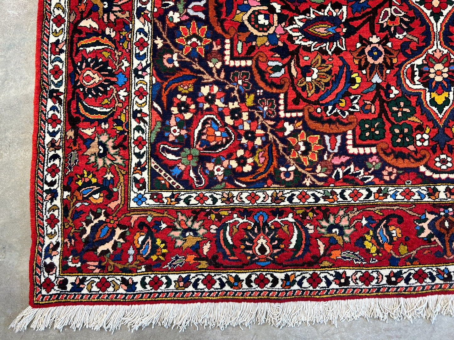 6'11"x9'8" Hand-Knotted 100% Wool Pile Bakhtiarie Carpet - Area Rug