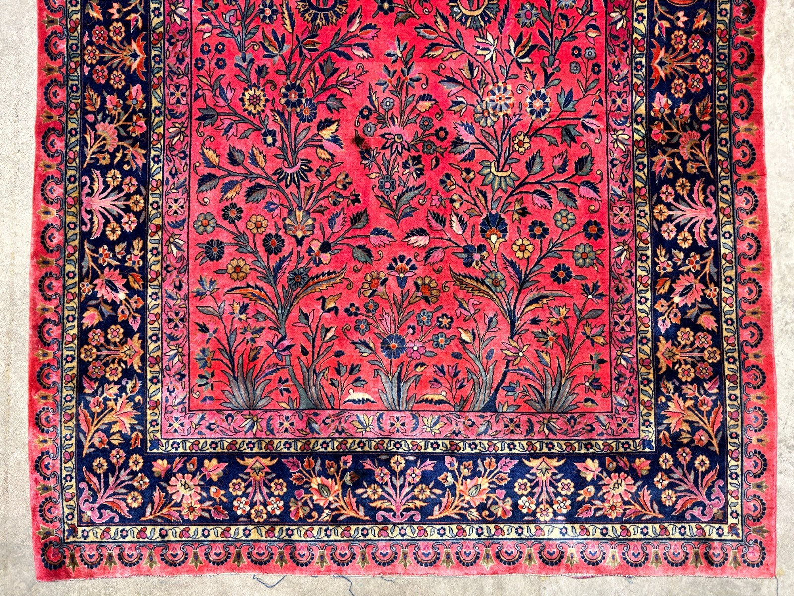 4'1"x6'10" Collector Antique Extra Fine Hand-Knotted 100% Wool Kashane Rug