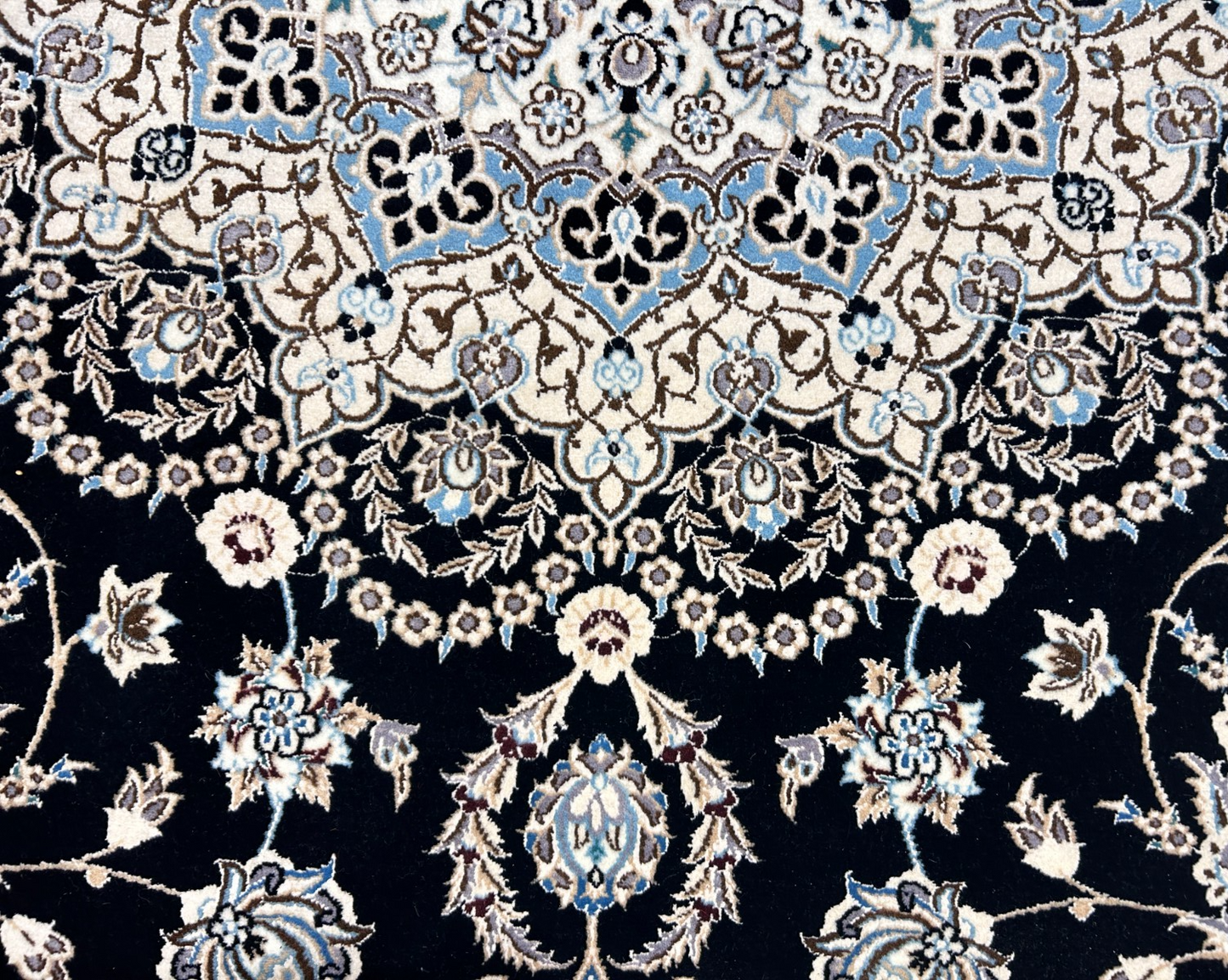  8'3"x11'10'' Very Fine Silk & Wool Habibian Naine Area Rug - Area Carpet