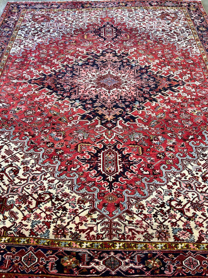 10'x12'4" Hand-Knotted 100% Lamb Wool Herize Carpet - Area Rug