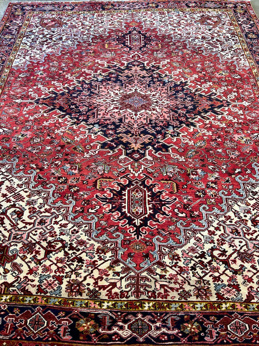 10'x12'4" Hand-Knotted 100% Lamb Wool Herize Carpet - Area Rug