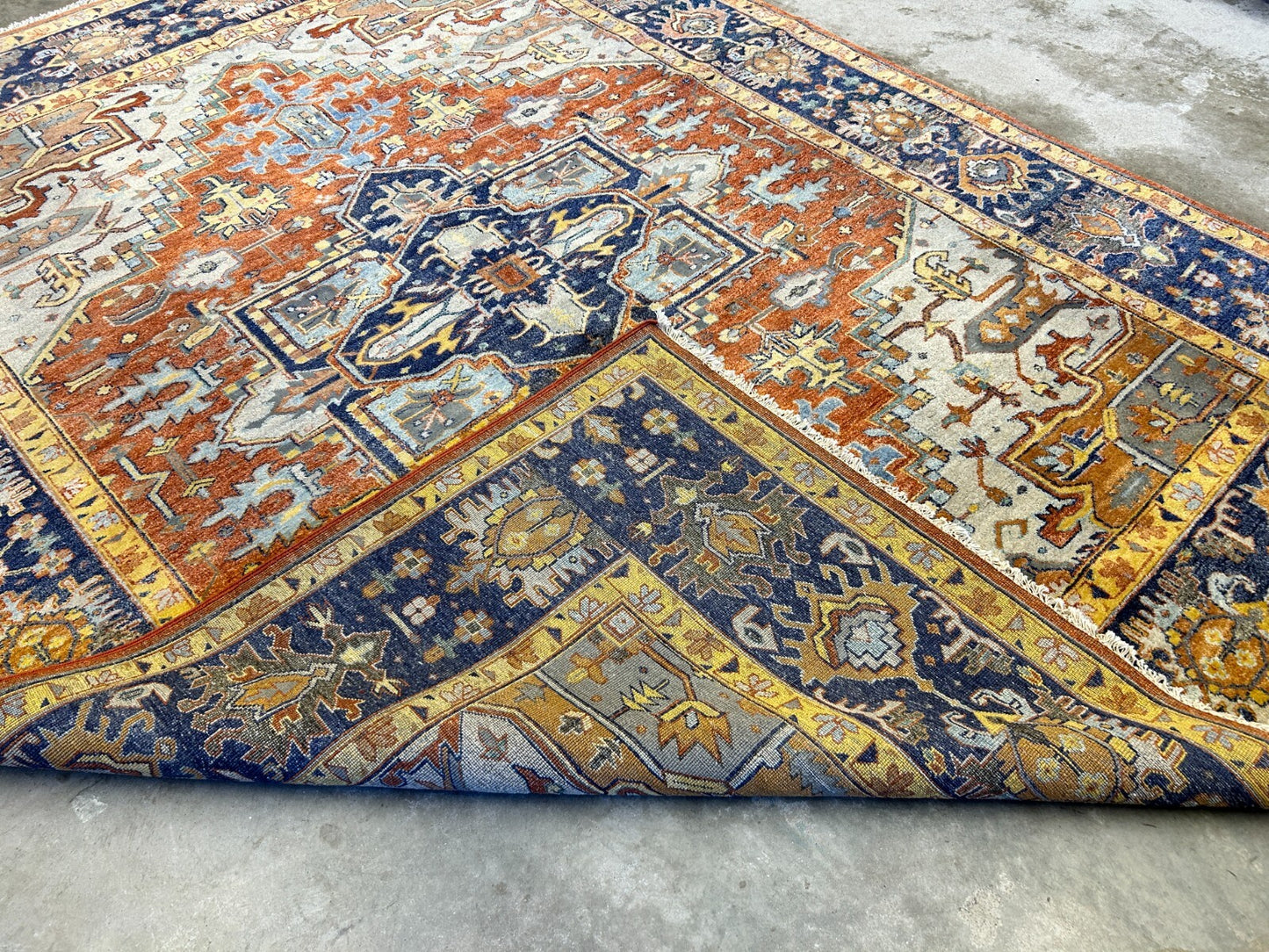 9'x12' Hand-Knotted 100% Lamb Wool  Serapie Design Carpet - Area Rug