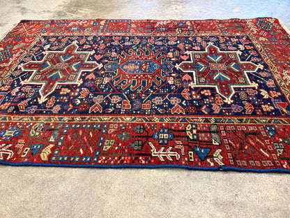 3'x4'6" Antique Hand-Knotted 100% Wool Pile Karaja Rug
