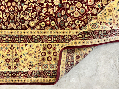 9'x12' Hand-Knotted 100% Lamb Wool Pile Persiane Design Carpet - Area Rug