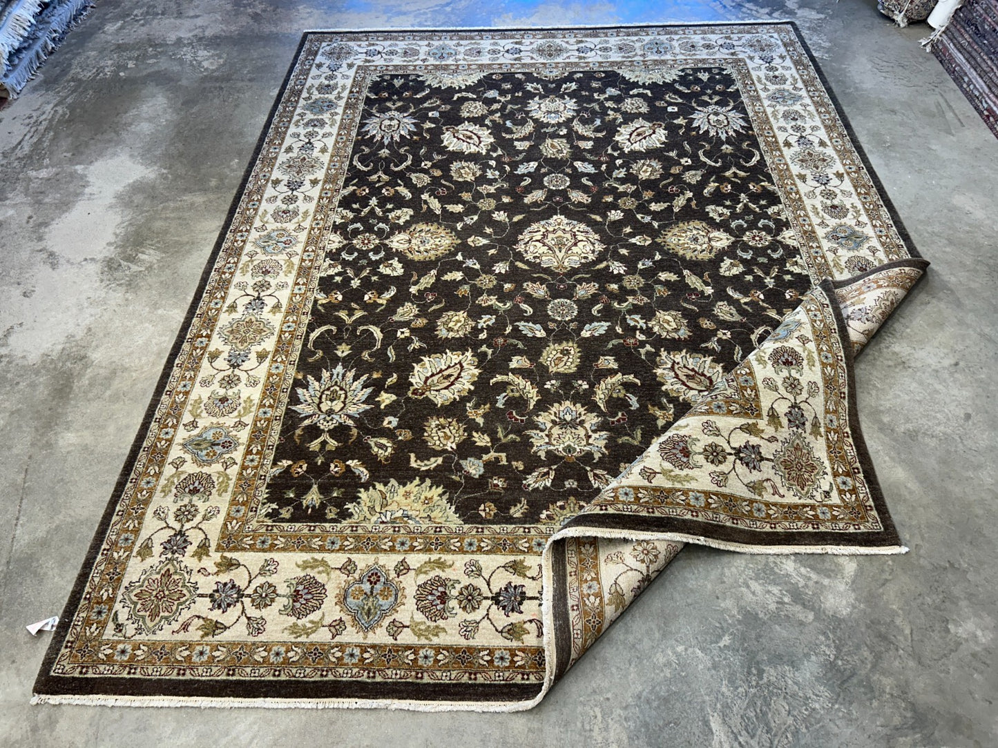 9'x11'10" Hand-Knotted 100% Wool Pile Pishawar Rug