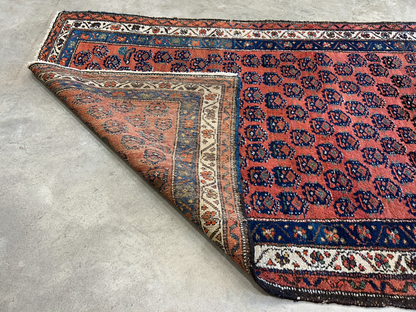 3'9"x5'9" Antique Hand-Knotted 100% Wool Pile Hamadane Area Rug - Carpet