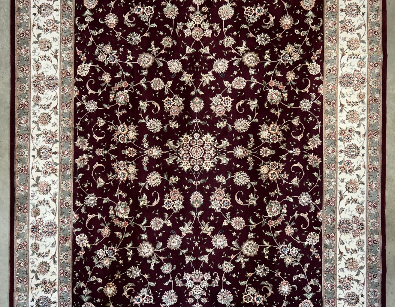 9'x12' Hand-Knotted Wool & Silk Pile SinoPersian Rug