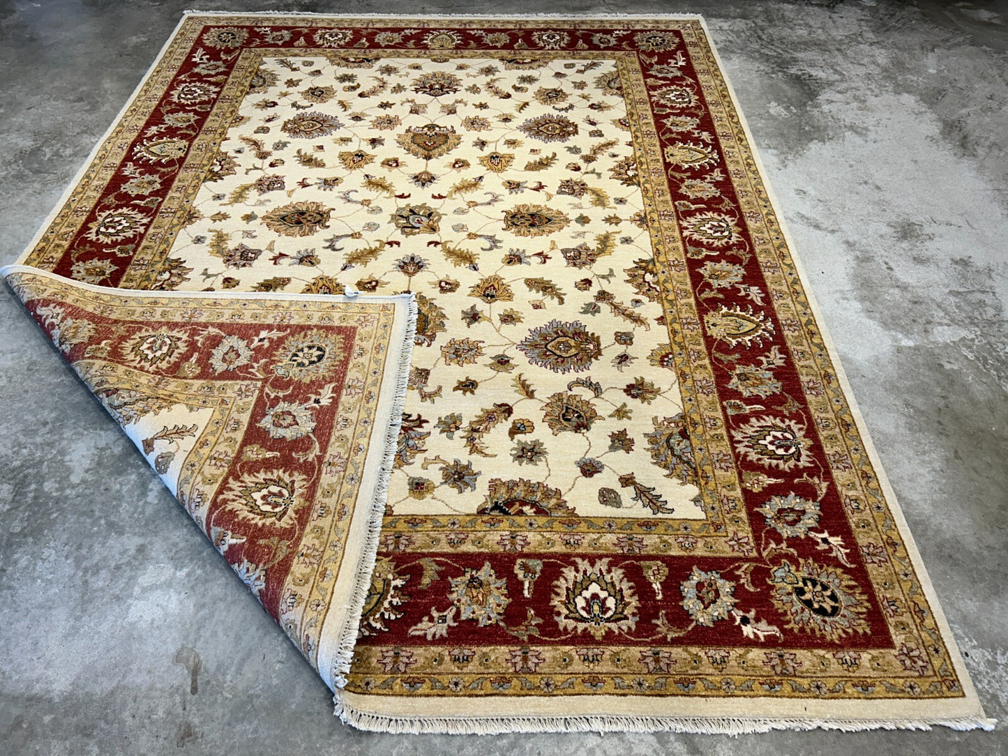 9'x12' Hand-Knotted 100% Wool Pile Kashane Design Carpet - Area Rug