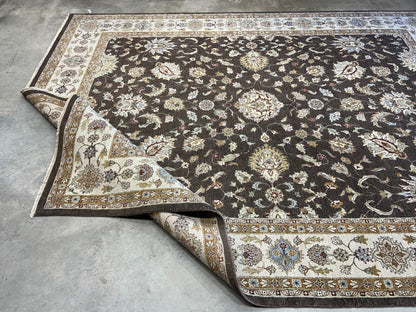 9'x11'10" Hand-Knotted 100% Wool Pile Pishawar Rug