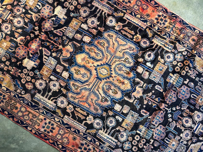 5'6" x 9'5" Hand-Knotted 100% Wool Pile Nahavande Area Rug - Carpet