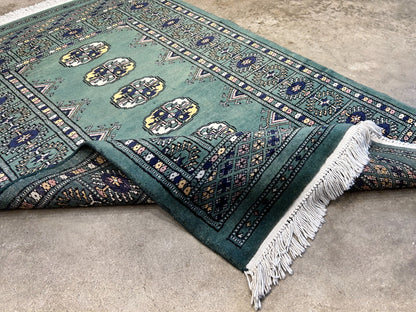 2'8"x4'1" Hand-Knotted 100% Wool Pile Bokhara Rug