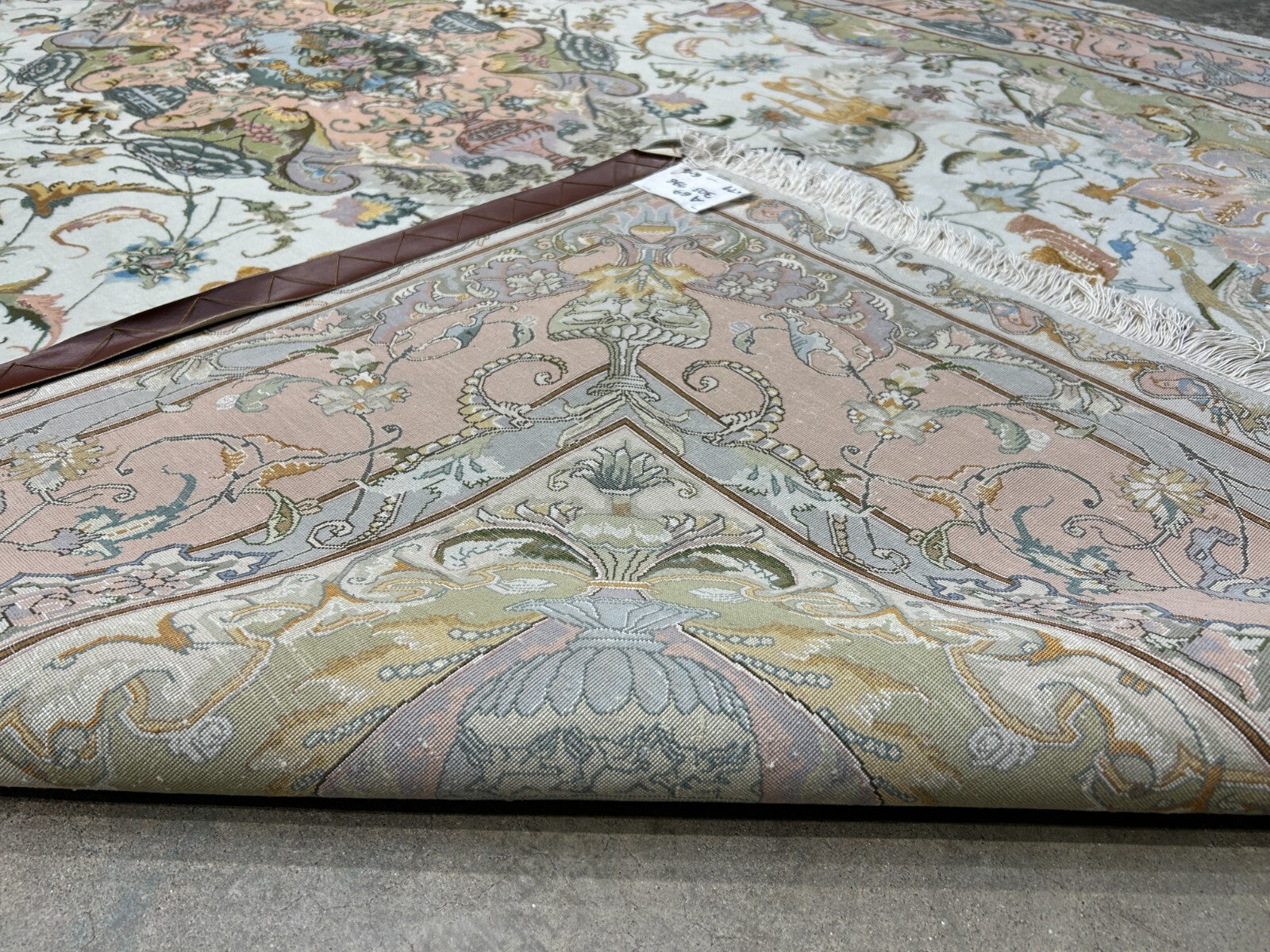 6'8"x10' Very-Fine Hand-Knotted Wool & Silk Blend Tabrize Carpet - Area Rug