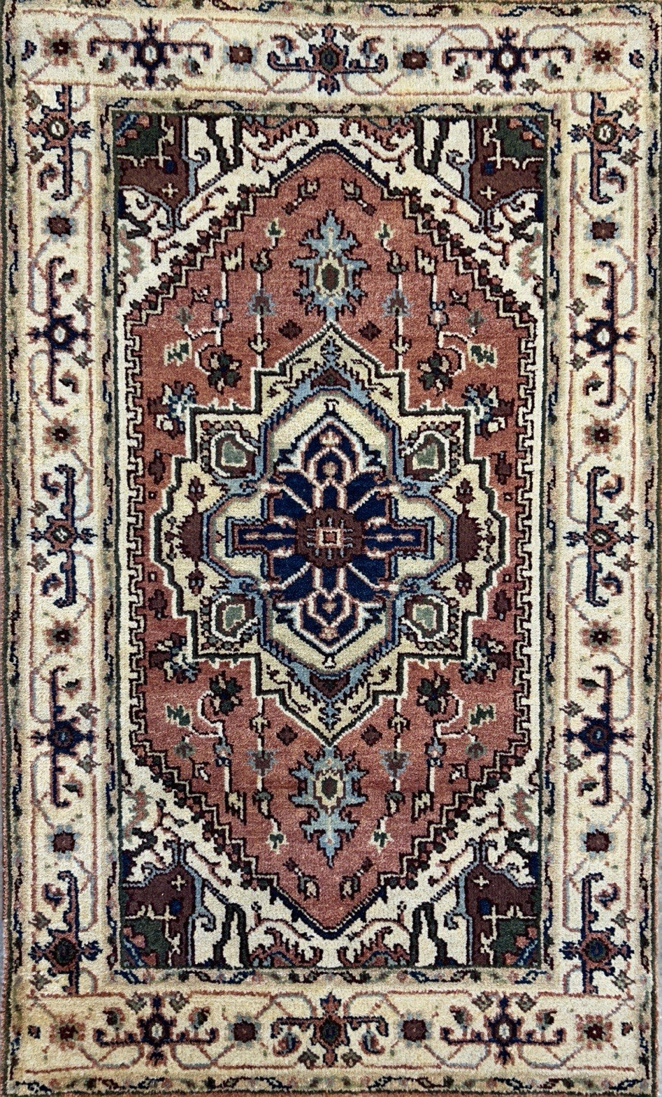 3’x5’ Hand-Knotted 100% Wool Indoserapi Area Rug - Carpet