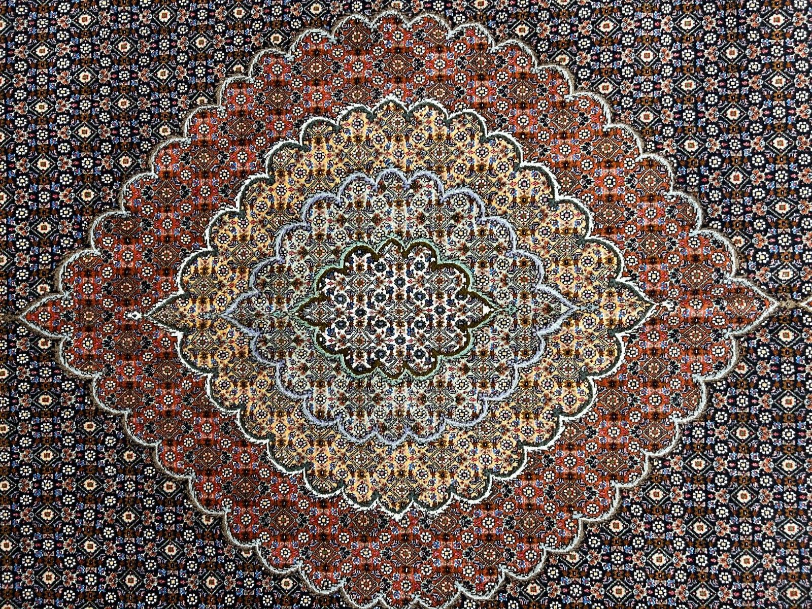 8'3"x11'2" Fine Hand-Knotted Wool & Silk Oriental Rug - Area Carpet