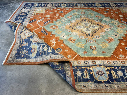 9'2"x11'11" Hand-Knotted 100%  Wool Pile IndoSerapi Rug
