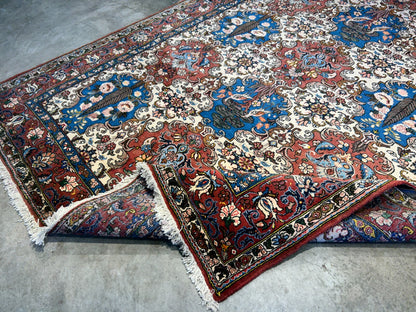 6'7"x9'5" Hand-Knotted 100% Lamb Wool Bakhtiarie Carpet - Area Rug