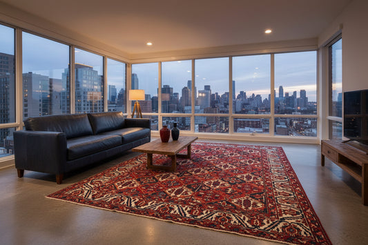 7'0"x9'11" Hand-Knotted 100% Lamb Wool Bakhtiarie Carpet - Area Rug