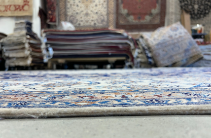 10'4"x14'3" Fine Hand-Knotted Wool & Silk Naine Rug