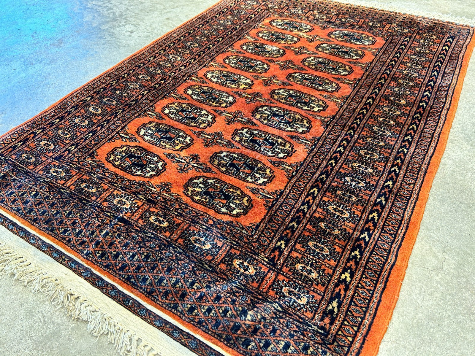 2'8"x3'11" Hand-Knotted 100% Wool Pile Bokhara Rug