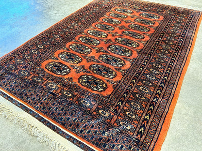 2'8"x3'11" Hand-Knotted 100% Wool Pile Bokhara Rug