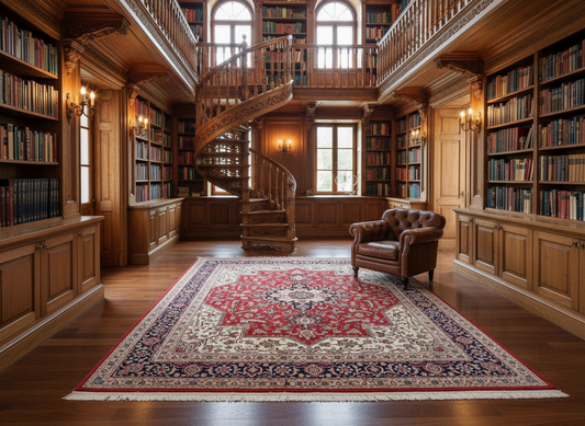 9' x 12' Hand-Knotted 100% Wool Carpet - Herize Design Area Rug