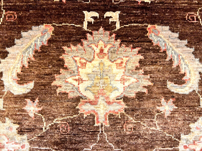 6'3"x9'7" Hand-Knotted 100% Wool Pile Peshawar Carpet - Area Rug