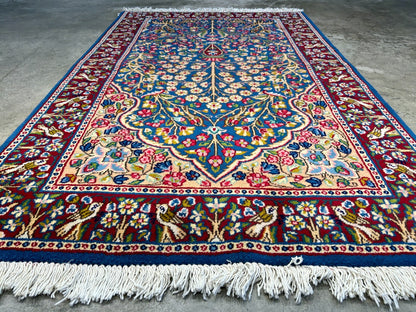 3'x4'9" Hand-Knotted 100% Wool Pile Tree of Life Carpet - Kermane Area Rug