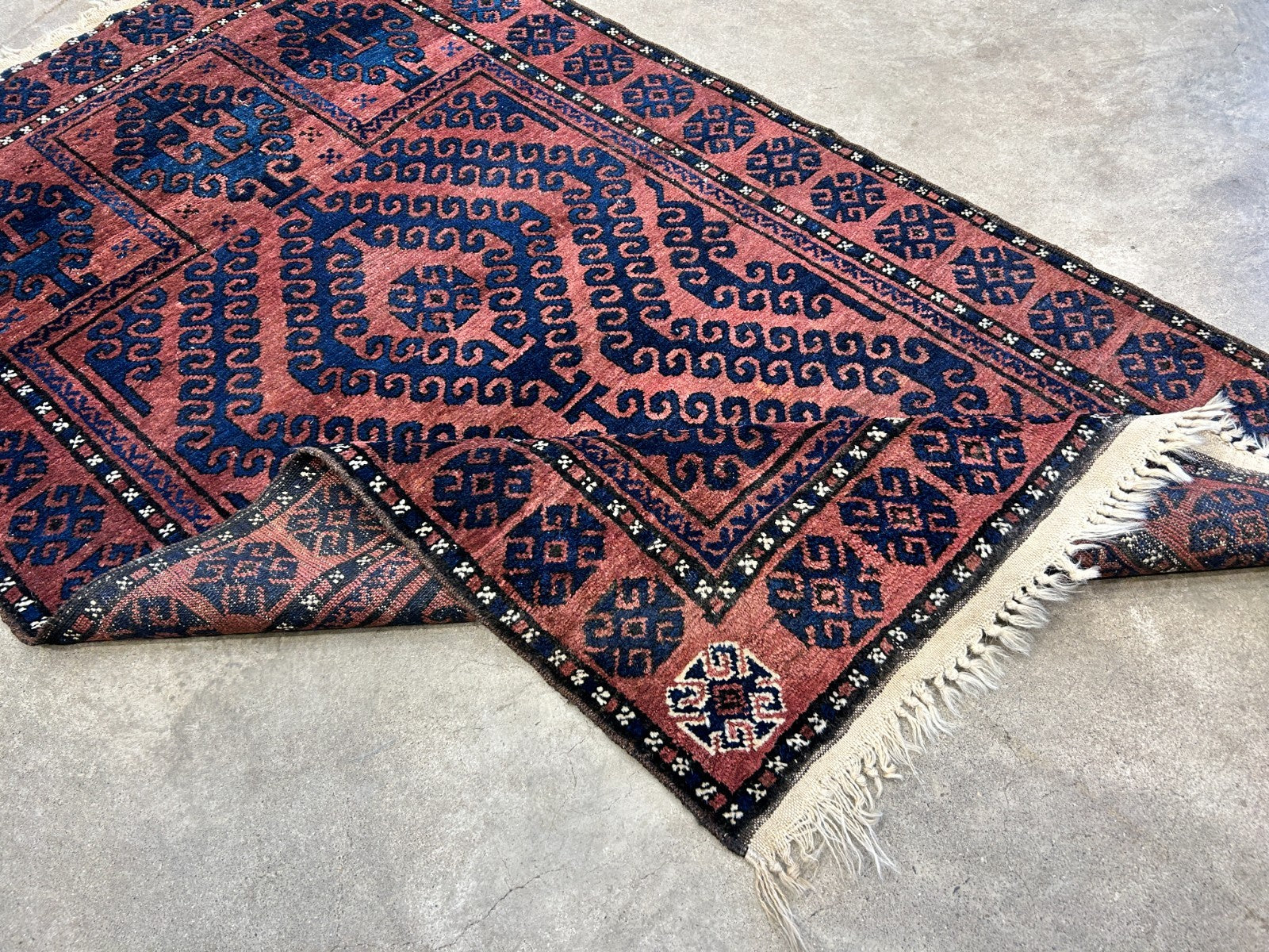 3'x4'6" Antique Hand-Knotted 100% Wool Pile Balouchi Rug