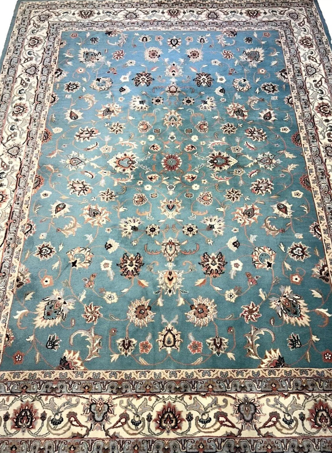 9'x12' Hand-Knotted 100% Wool Pile Kashane Design Carpet - Area Rug