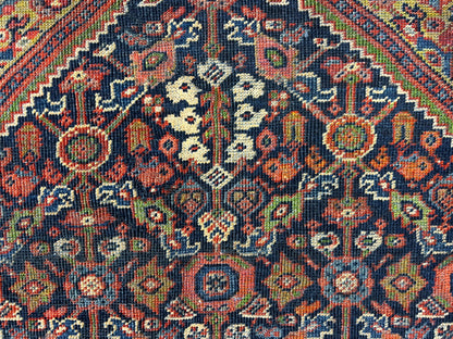 4'4"x6'6" Antique Hand-Knotted 100% Wool Pile Sennehe Area Rug - Carpet