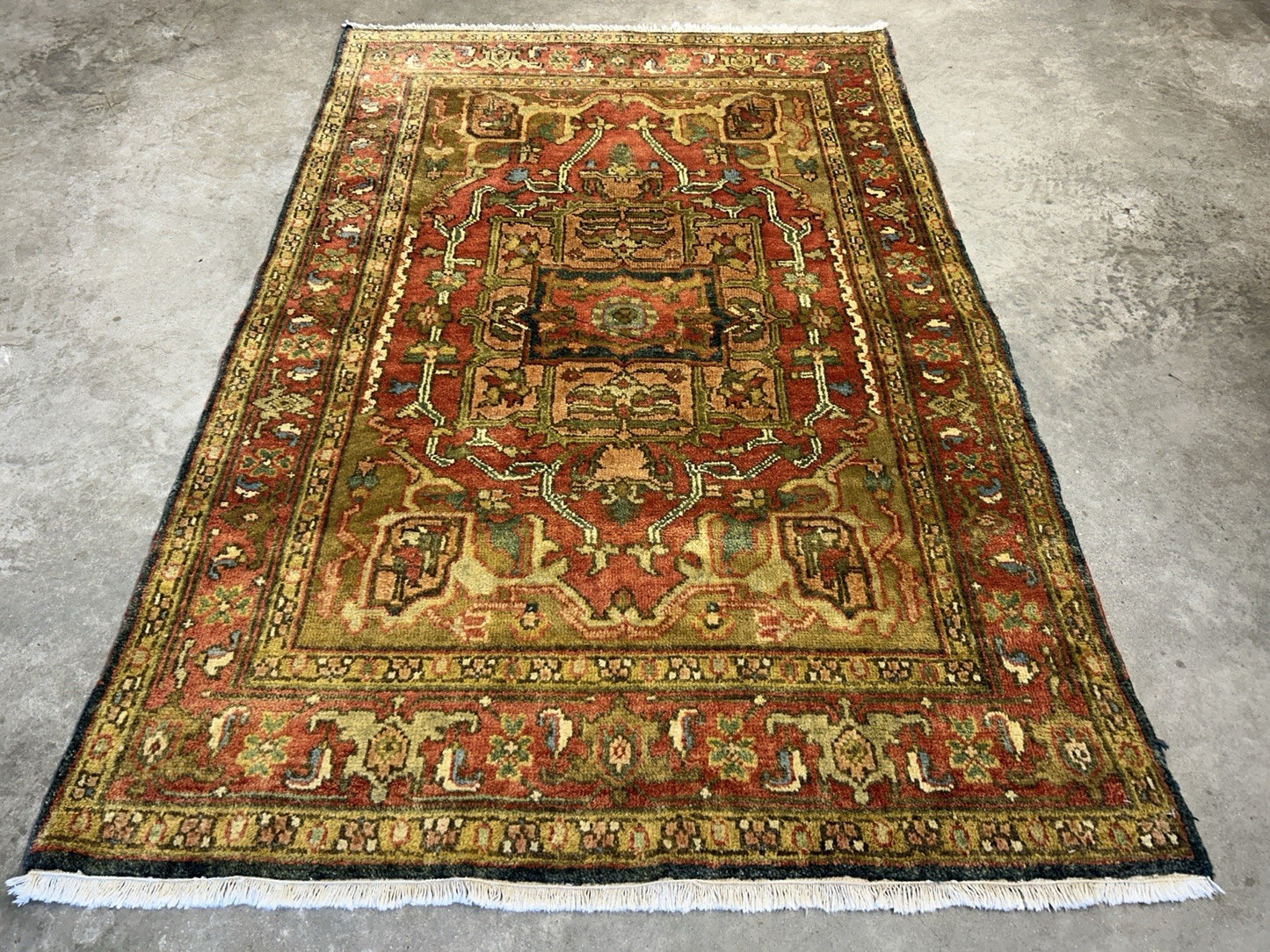 4’1”x6’1” Hand-Knotted 100% Wool Indoserapi Area Rug - Carpet